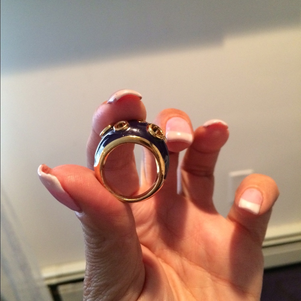 Coach navy enamel with gold accents ring - Picture 4 of 4